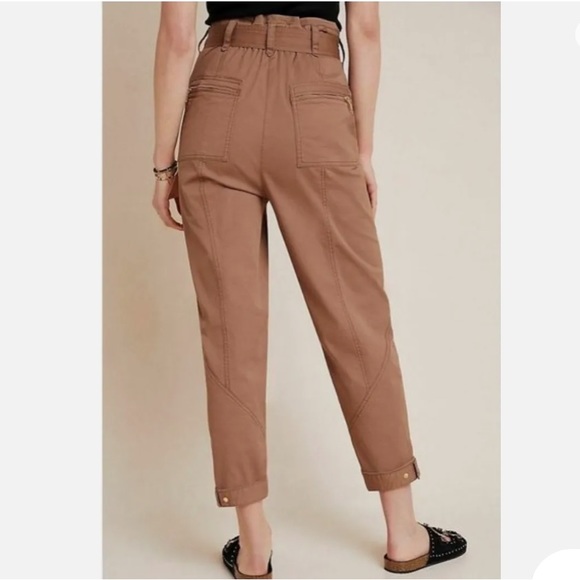 Anthropologie Ellie Utility Embroidered Trouser pants high waisted - Picture 3 of 16